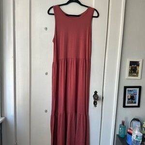 SO Terracotta Sundress Sleeveless Scoop Neck Casual